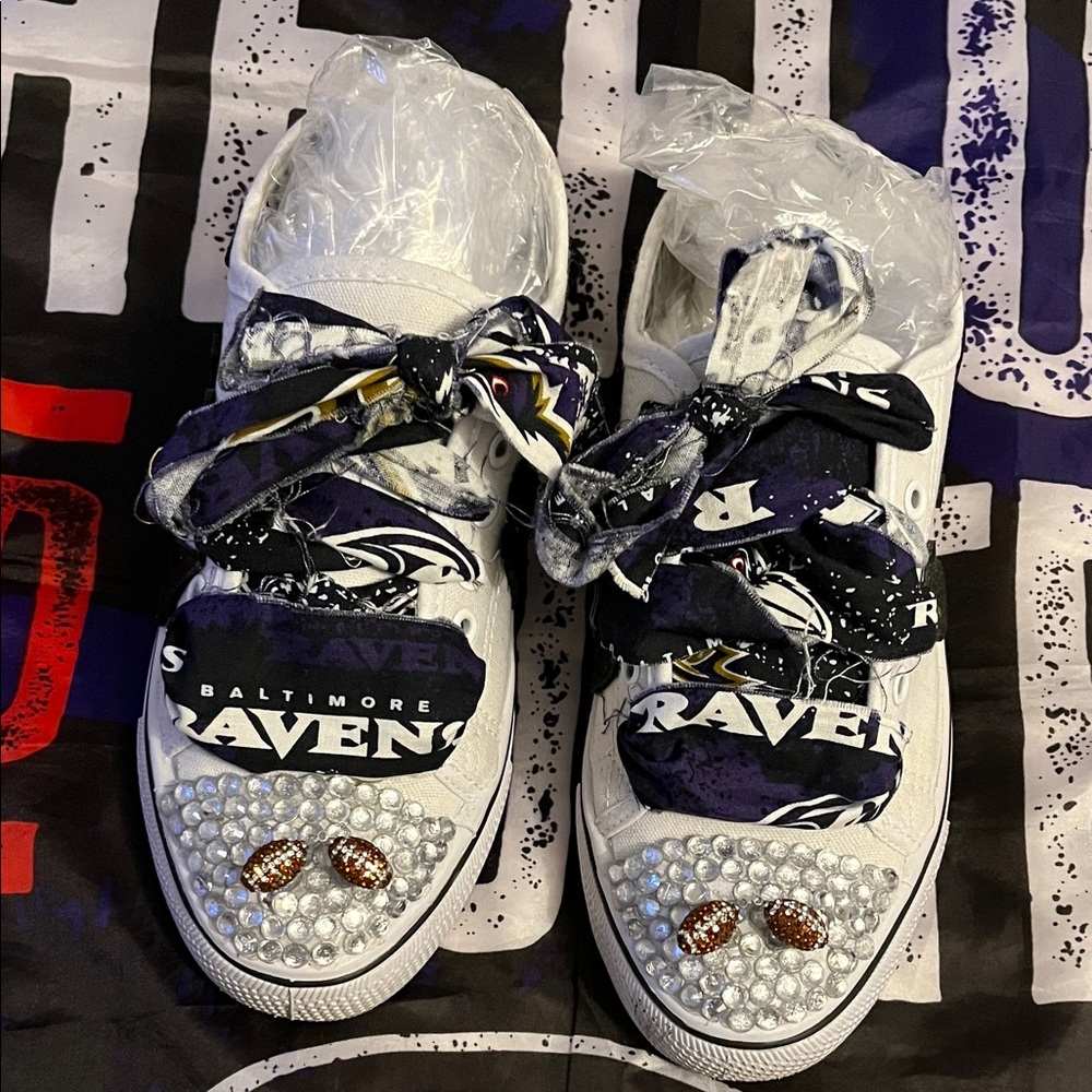 Custom Baltimore Ravens Themed Sneakers